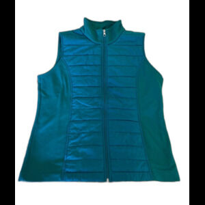 Made For Life Quilted Vest Women’s Emerald Green Size Large Full Zip Pockets